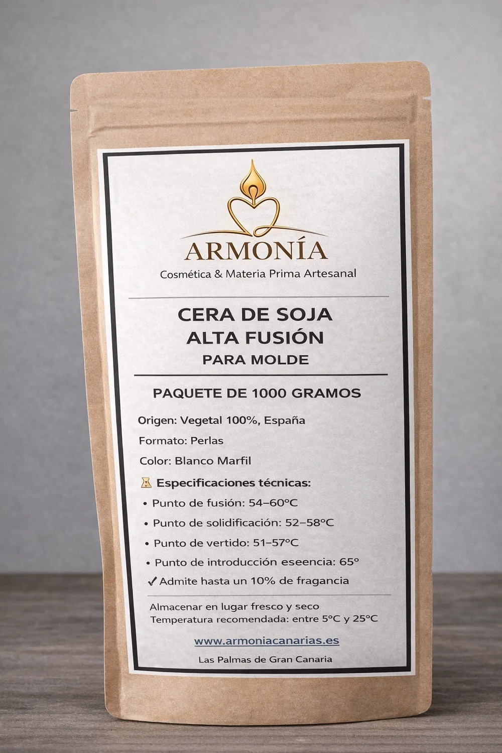 Cera de soja de alto punto de fusión para hacer velas artesanales – 100% natural