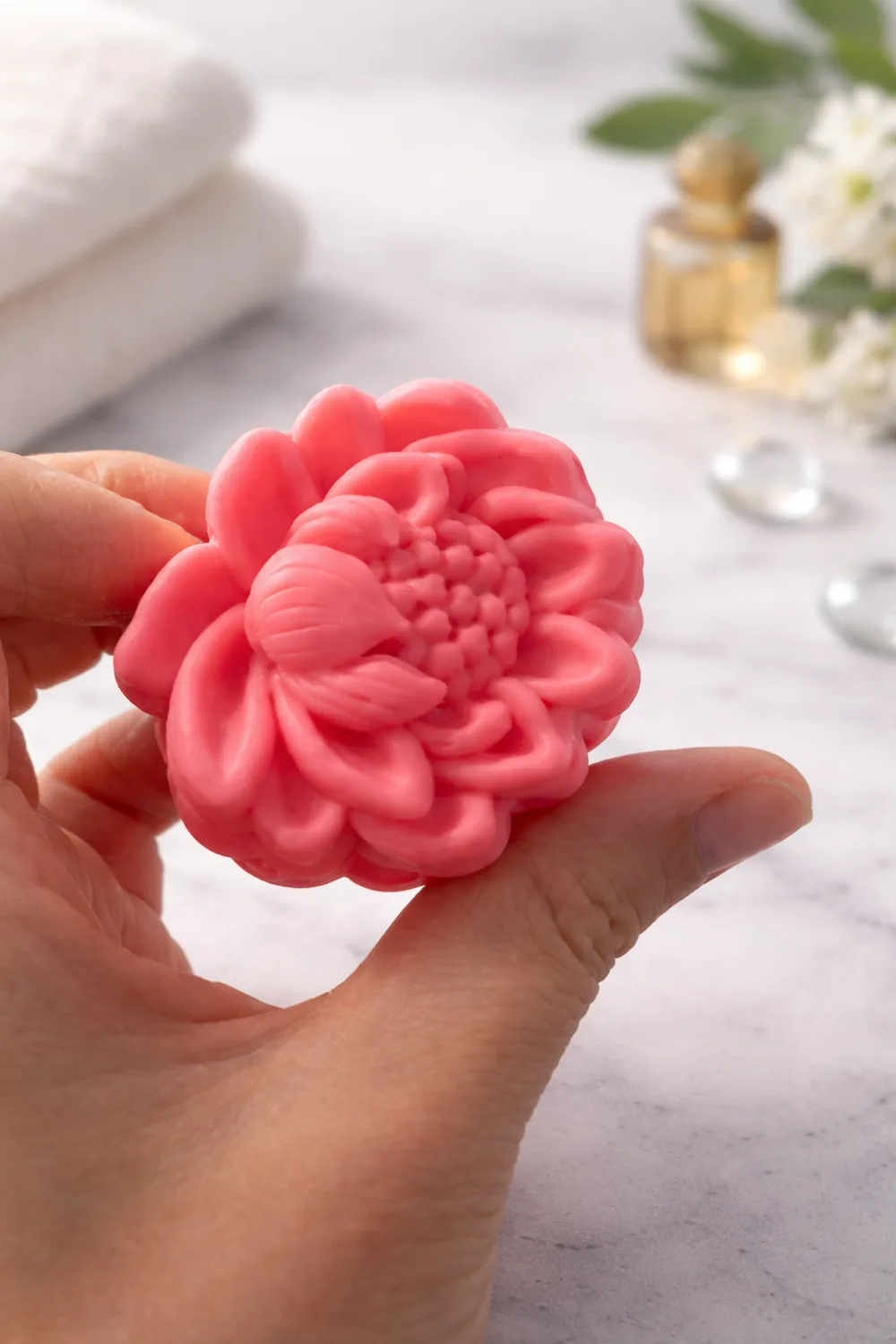 Molde de silicona con forma de flor de loto