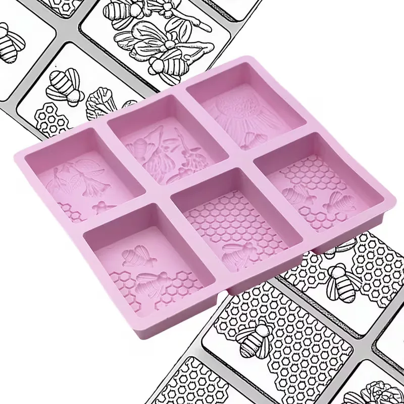 Molde de silicona rectangular de panal de abeja